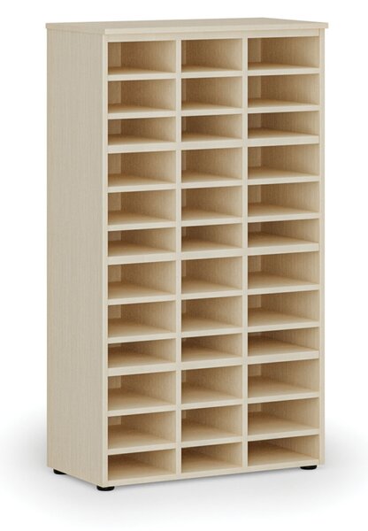 Triediaci regál PRIMO WOOD, 800 x 420 x 1434 mm, 36 priehradok, breza