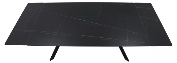 Rozkladací jedálenský stôl 160(220)x90 EDITHA - čierny