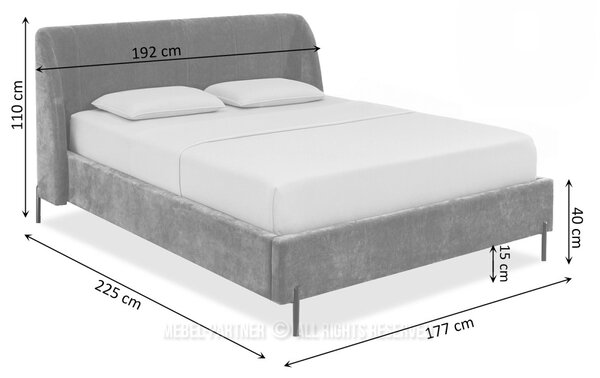 Manželská čalúnená posteľ 160x200 HARIETA - zelená