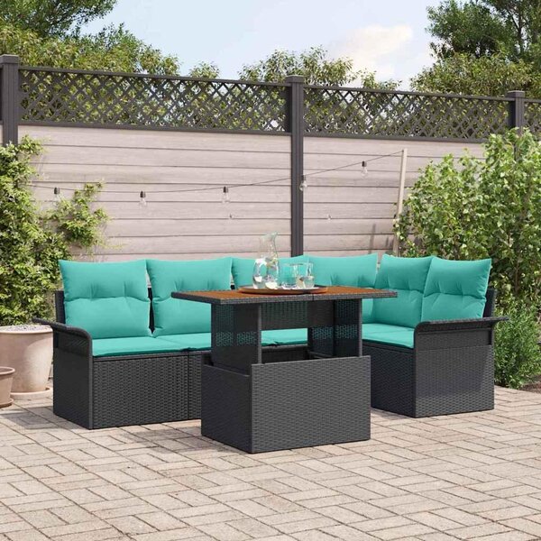 Maison Exclusive - Záhradný nábytok s úloným priestorom 6 ks ierny Poly Rattan