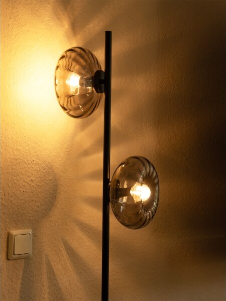 Osram - Stojacia lampa DECOR SMOKE 2xE14/12W/230V čierna/dymovo šedá