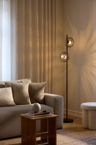 Osram - Stojacia lampa DECOR SMOKE 2xE14/12W/230V čierna/dymovo šedá