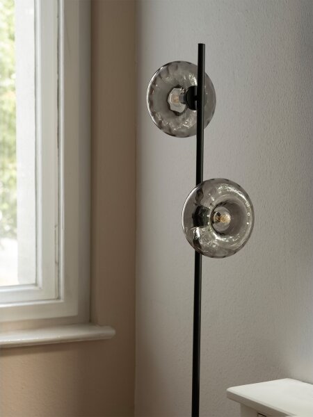 Osram - Stojacia lampa DECOR SMOKE 2xE14/12W/230V čierna/dymovo šedá