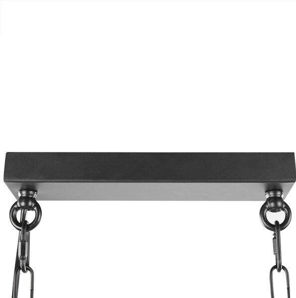 Závesná lampa čierna železo sklo 117 cm kovový rám 3 tienidlá moderný industriálny štýl osvetlenie