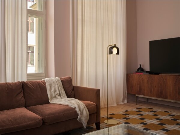 Osram - Stojacia lampa DECOR COROLLE 1xE27/15W/230V čierna/zlatá