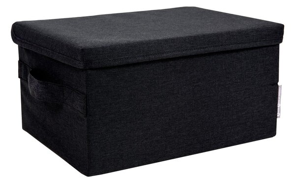 Čierny látkový úložný box s vekom 35x26x19 cm Soft Storage – Bigso
