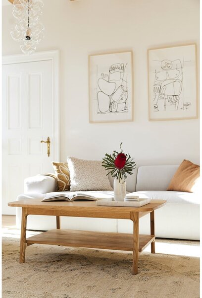 Konferenčný stolík z dubového dreva v prírodnej farbe 60x100 cm Twig – The Beds
