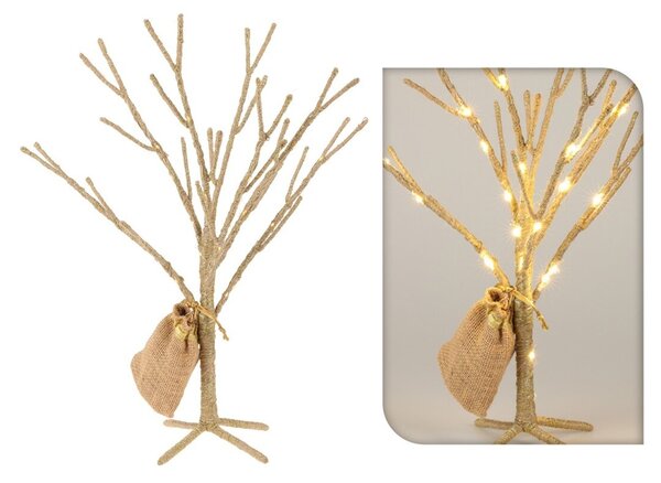 H&S Decoration Vianočný LED stromček GOLDIE 50 cm zlatý