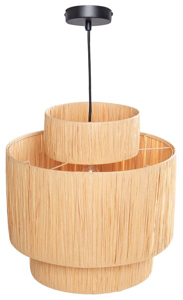 Závesná lampa prírodná z palmových listov rafia svietidlo do interiéru v boho štýle