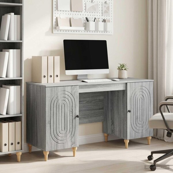 Maison Exclusive – Písací stôl Sonoma v šedej farbe, 142,5 x 50 x 75 cm, drevotrieska