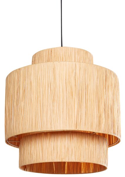 Závesná lampa prírodná z palmových listov rafia svietidlo do interiéru v boho štýle