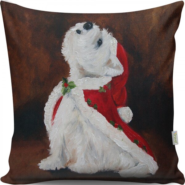 Hanah Home Vianočný dekoračný vankúš TUNES II 43x43 cm hnedý