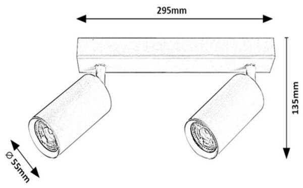 Rabalux 2082 - Stropné bodové svietidlo SOLO 2xGU10/25W/230V biela