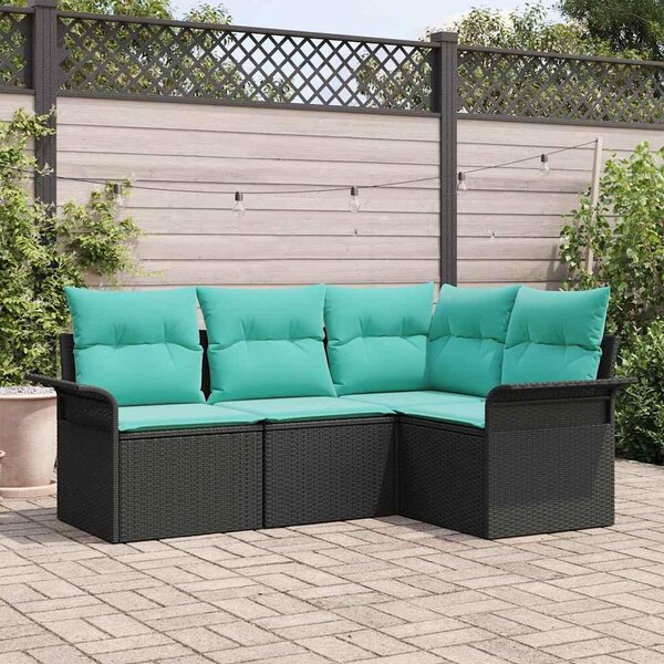 Maison Exclusive - Záhradný nábytok s úloným priestorom 4 ks ierny Poly-rattan