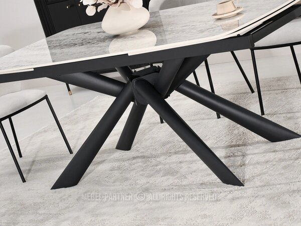 Rozkladací jedálenský stôl 180(280)x98 NODIN - šedý / čierny