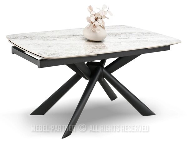 Rozkladací jedálenský stôl 180(280)x98 NODIN - šedý / čierny