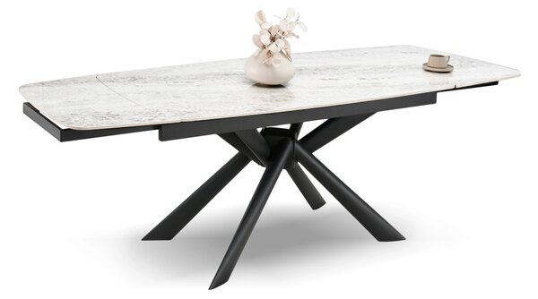Rozkladací jedálenský stôl 180(280)x98 NODIN - šedý / čierny