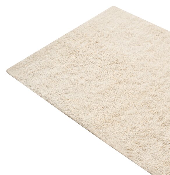 Kúpeľňová predložka krémová biela bavlnená obdĺžnikový tvar 60 x 90 cm mäkký koberec do kúpeľne moderný dizajn