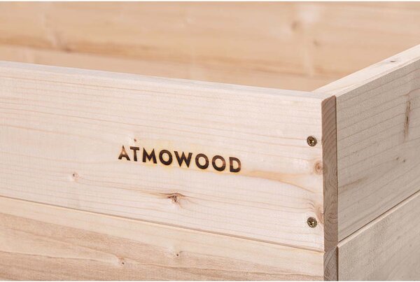 ATMOWOOD Rohový 4-patrový drevený záhon 120 x 120 x 40 cm