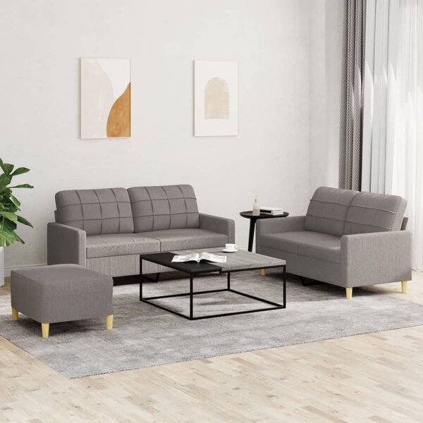Maison Exclusive – 3-dielna sedacia súprava s vankúmi, látka v odtieni taupe