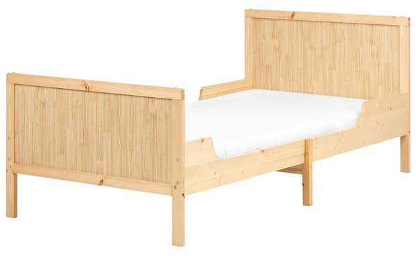 Detská rozťahovacia posteľ svetlohnedá borovicové drevo 90 x 200 cm 90 x 130/160/200 cm lamelový rošt rastúca posteľ moderný štýl detská izba