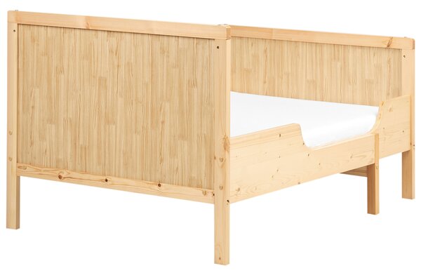 Detská rozťahovacia posteľ svetlohnedá borovicové drevo 90 x 200 cm 90 x 130/160/200 cm lamelový rošt rastúca posteľ moderný štýl detská izba
