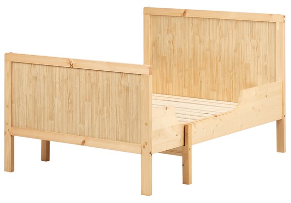 Detská rozťahovacia posteľ svetlohnedá borovicové drevo 90 x 200 cm 90 x 130/160/200 cm lamelový rošt rastúca posteľ moderný štýl detská izba