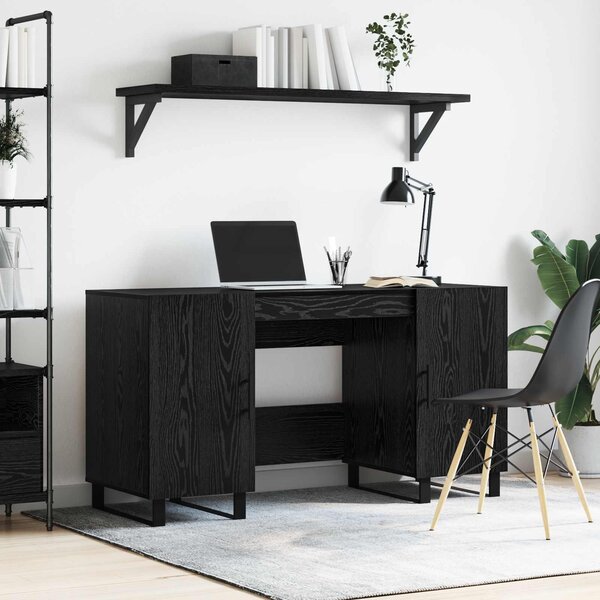 Maison Exclusive – písací stôl, čierna farba, vzhľad dubového dreva, materiál: drevotrieska