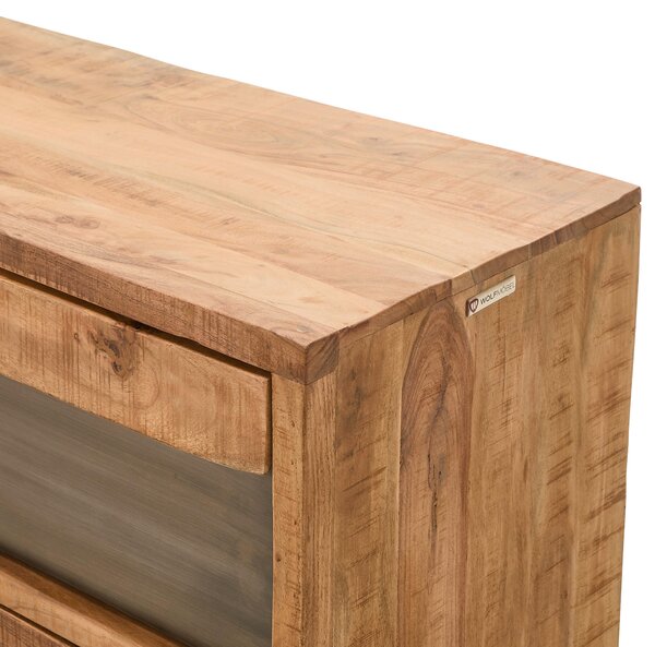 ŠIROKÁ KOMODA, akácia, sivá, farba akácie, 175/80/40 cm Livetastic - Online Only drobný nábytok, Online Only
