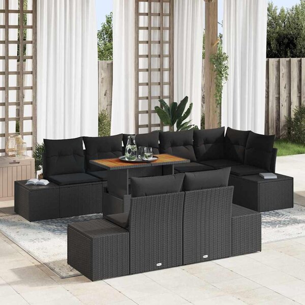 Maison Exclusive - Záhradný nábytok s úloným priestorom 9 ks ierny Poly Rattan