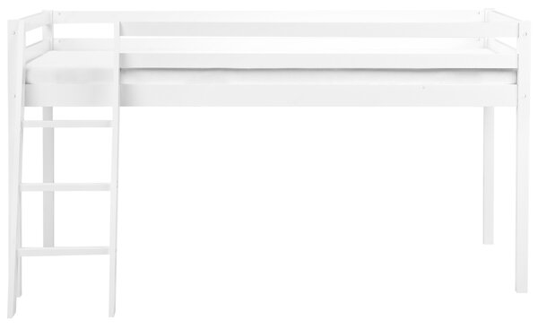 Detská vyvýšená posteľ biela borovicové drevo 90 x 200 cm s roštom lôžko pre deti