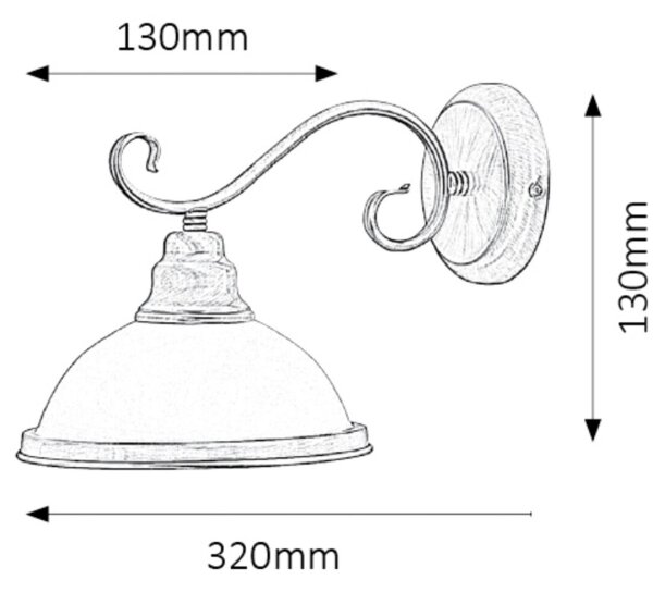 Rabalux 2751 - Nástenné svietidlo ELISETT 1xE27/60W/230V