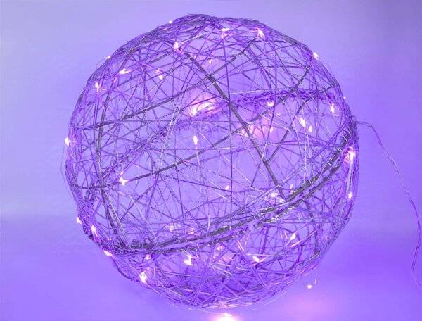 LED svetelná guľa, fialová, rôzne veľkosti Průměr (cm): 30 cm