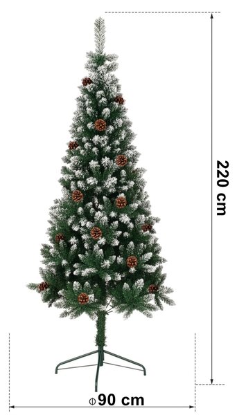 TZB Vianočný stromček so šiškami NATALE 220 cm zelený