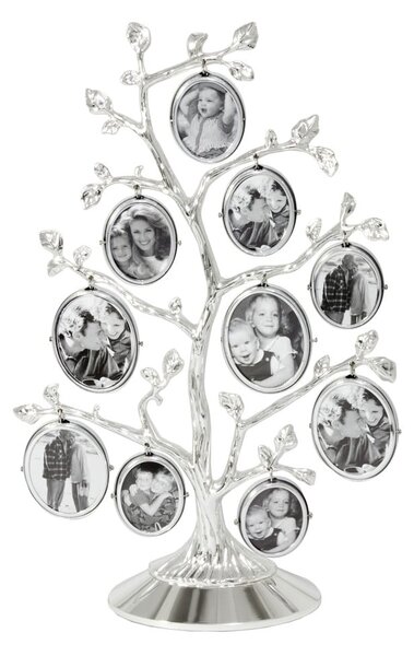 Kovový stojací rámček v striebornej farbe 27x18 cm Family Tree – Zilverstad