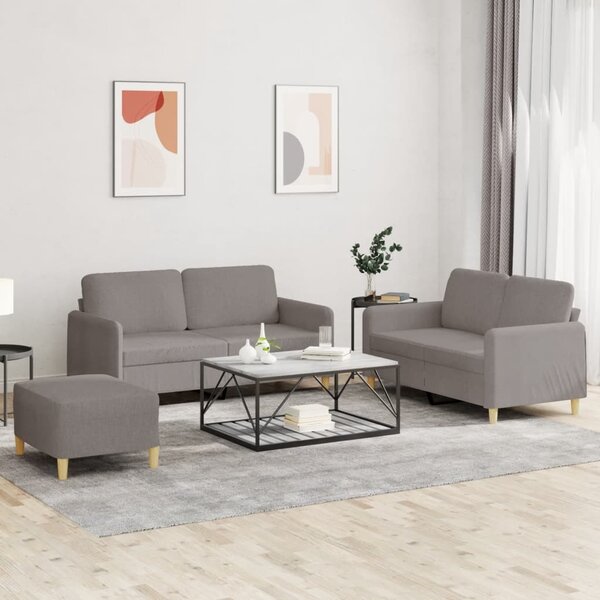 Maison Exclusive – 3-dielna sedacia súprava s vankúmi, látka v odtieni taupe
