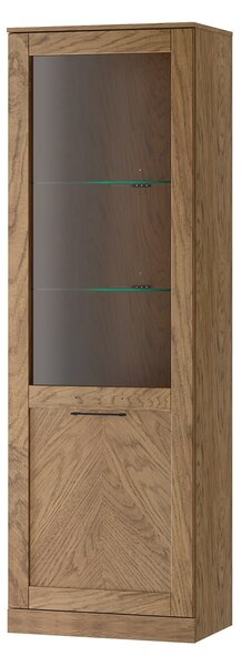 Szynaka Vitrína Cozy 10 z masívu s LED osvetlením 65 cm dub Rustikál
