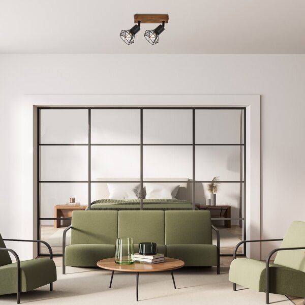 Rabalux 3138 - Bodové svietidlo ZEUS 2xE14/40W/230V dub