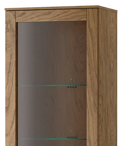 Szynaka Vitrína Cozy 10 z masívu s LED osvetlením 65 cm dub Rustikál