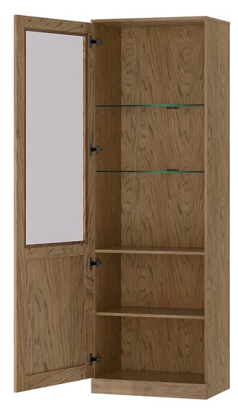 Szynaka Vitrína Cozy 10 z masívu s LED osvetlením 65 cm dub Rustikál