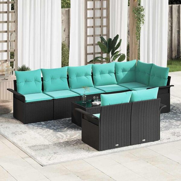 Maison Exclusive - Záhradný nábytok s úloným priestorom 9 ks ierny Poly-rattan