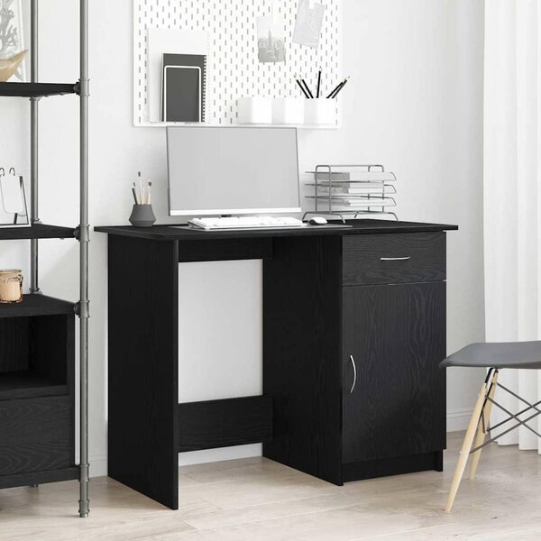 Maison Exclusive – písací stôl, čierna farba, vzhľad dubového dreva, materiál: drevotrieska