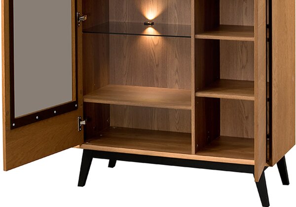Szynaka Vitrína Lazure 15 s LED osvetlením 95 cm dub Rustikal karamelový
