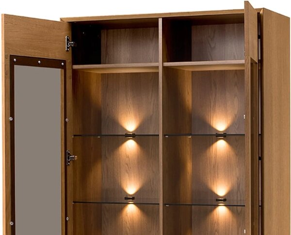 Szynaka Vitrína Lazure 12 s LED osvetlením 95 cm dub Rustikal karamelový
