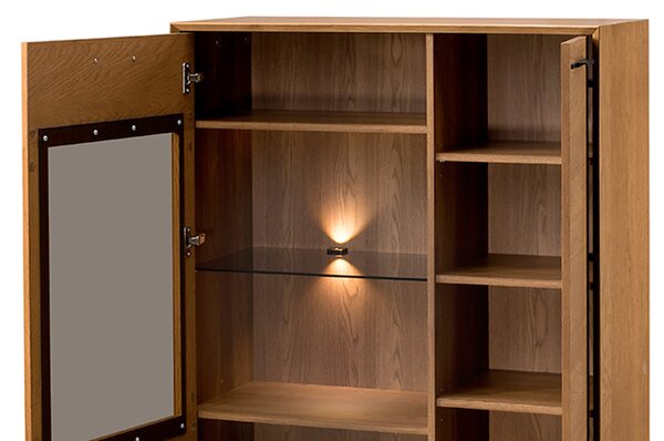 Szynaka Vitrína Lazure 15 s LED osvetlením 95 cm dub Rustikal karamelový