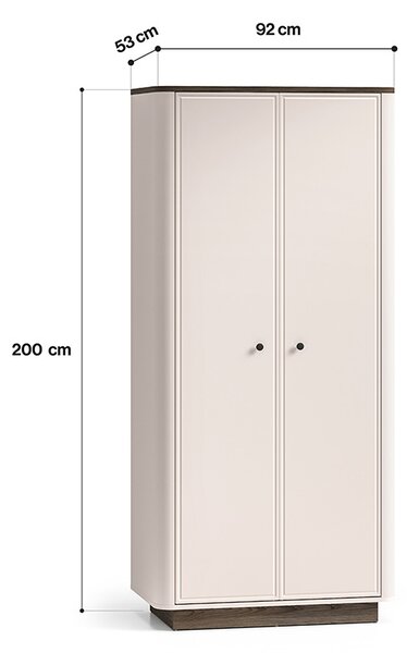 Šatníková skriňa 92 cm ARLENA - dub / kašmír