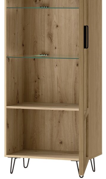 Szynaka Vitrína Limbo 11 65 cm z masívu s LED osvetlením dub Artisan