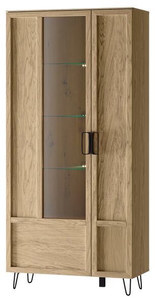 Szynaka Vitrína Limbo 12 95 cm z masívu s LED osvetlením dub Artisan