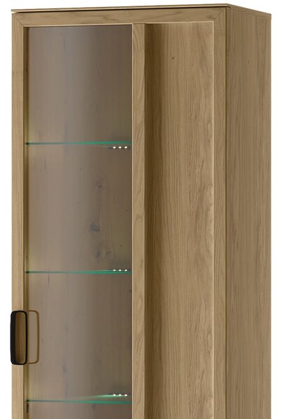 Szynaka Vitrína Limbo 11 65 cm z masívu s LED osvetlením dub Artisan