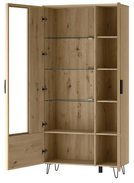Szynaka Vitrína Limbo 12 95 cm z masívu s LED osvetlením dub Artisan